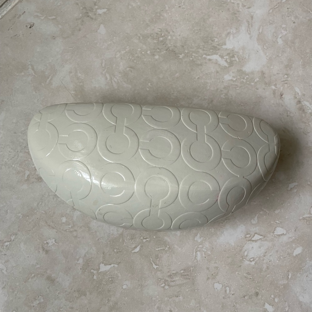Coach White Signature Logo Hard Sunglass Case